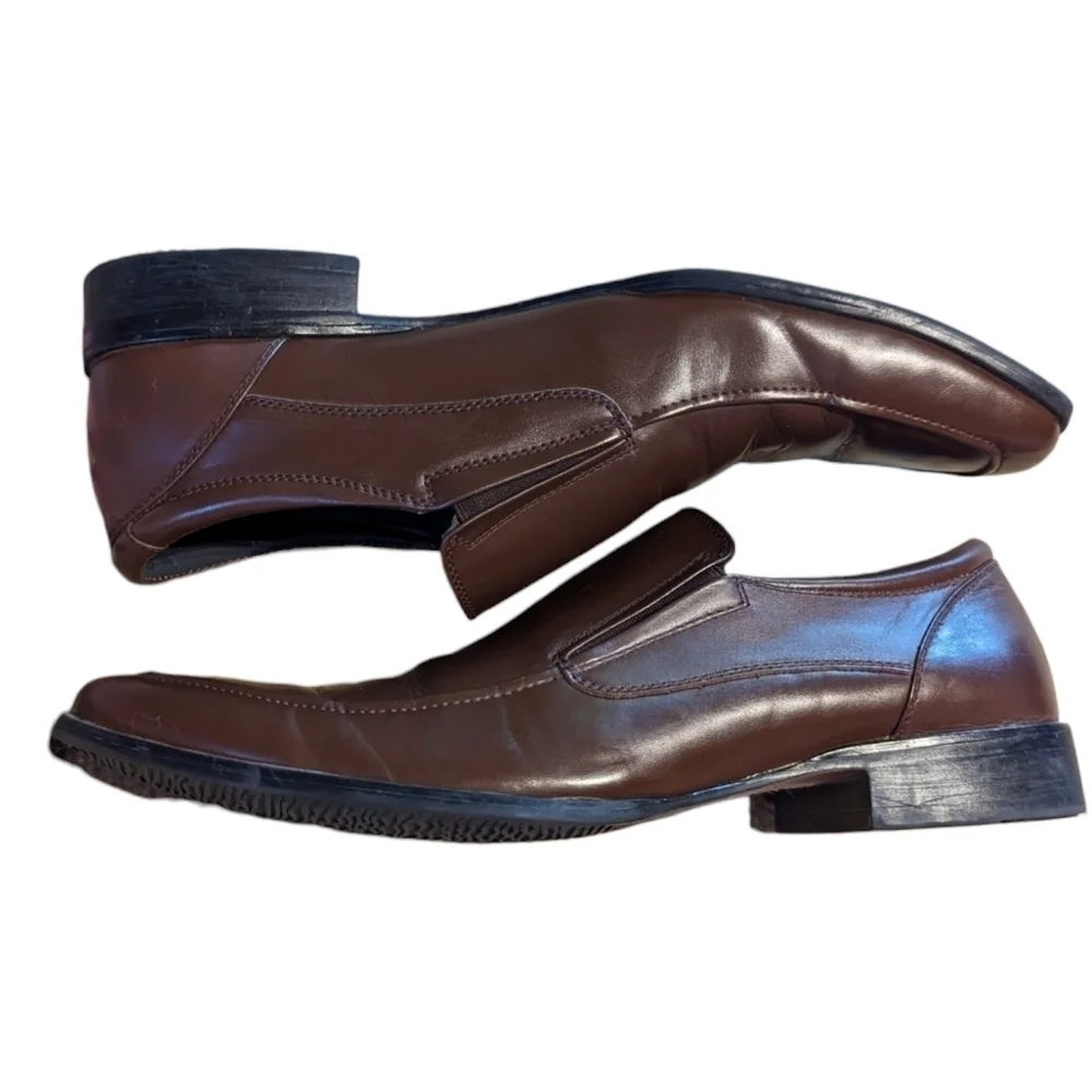 STEVE Madden P-Sutton Square Toe Brown Leather Dress Loafers (13)
